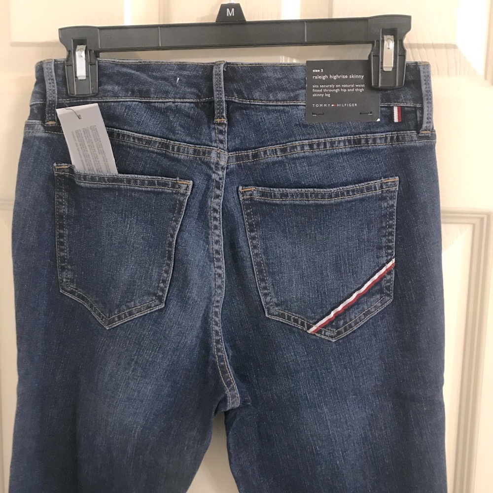 Tommy Hilfiger women raleigh high rise skinny blue jeans size 2 new - Picture 1 of 7